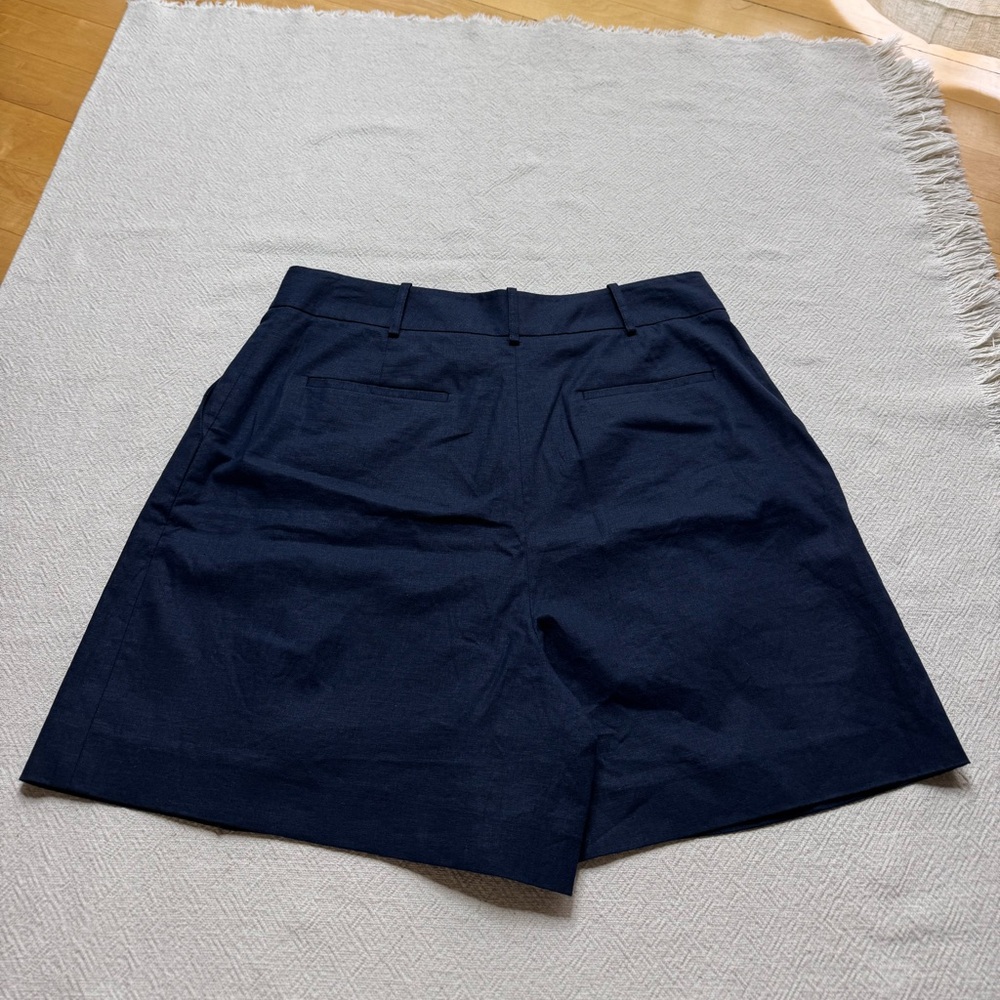 NEW Alex Marie Linen Blend Navy Blue Bermuda Shorts 16 w/pockets - Picture 7 of 7